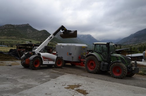 Nuevo manipulador telescópico Bobcat TL358+ entre vacas lecheras