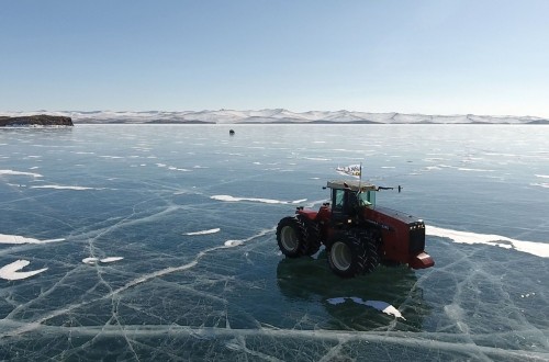 Mitas pone a prueba sus neumáticos en un congelado lago Baikal