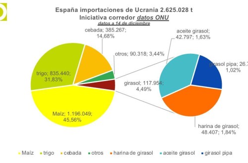 España importó ya 2,63 Mt de cereales y oleaginosas de Ucrania a través del corredor marítimo del Mar Negro