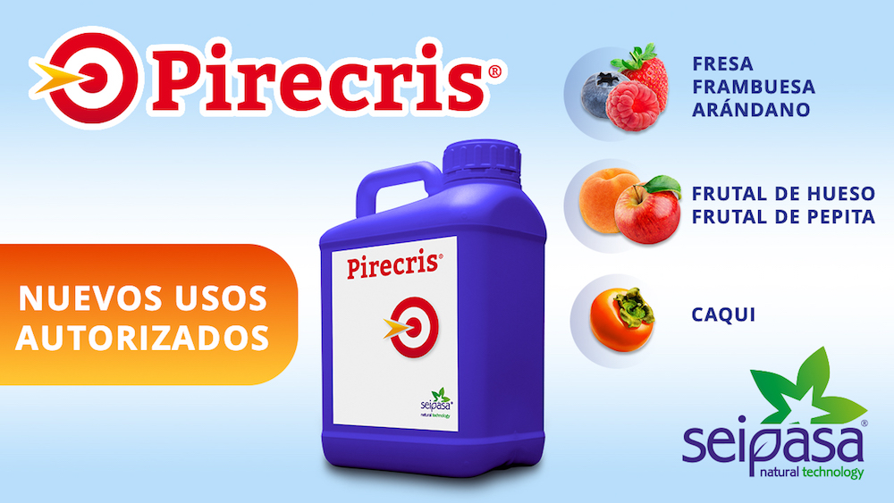 El bioinsecticida Pirecris de Seipasa amplía su etiqueta con nuevos usos autorizados en frutales, berries y caqui