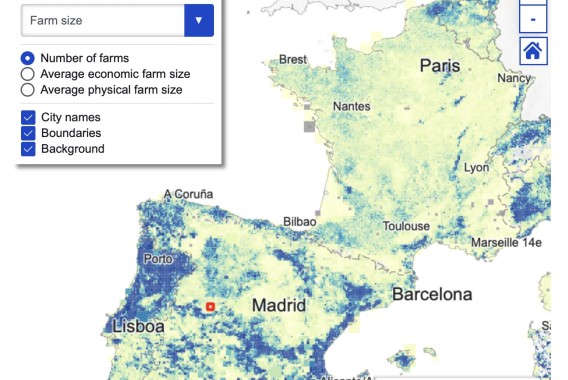 Eurostat lanza una nueva web con datos geoespaciales experimentales procedentes del censo agrario