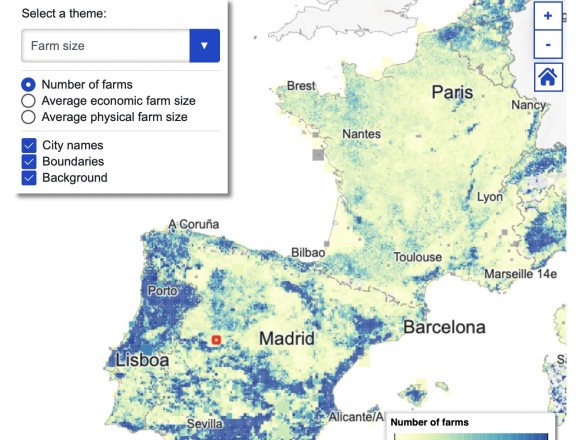 Eurostat lanza una nueva web con datos geoespaciales experimentales procedentes del censo agrario