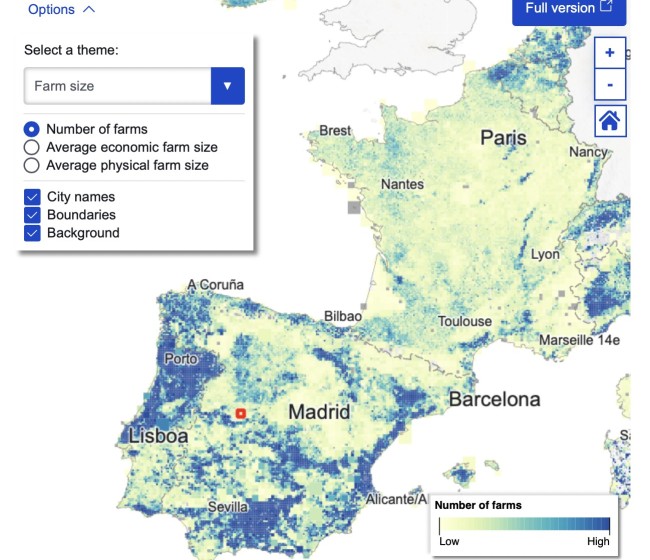 Eurostat lanza una nueva web con datos geoespaciales experimentales procedentes del censo agrario