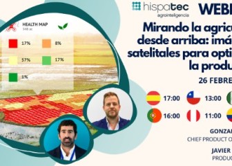 Hispatec organiza el 26 de febrero un webinar sobre el uso de imágenes satelitales en la producción agrícola