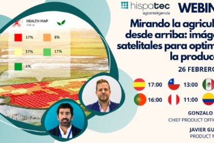 Hispatec organiza el 26 de febrero un webinar sobre el uso de imágenes satelitales en la producción agrícola