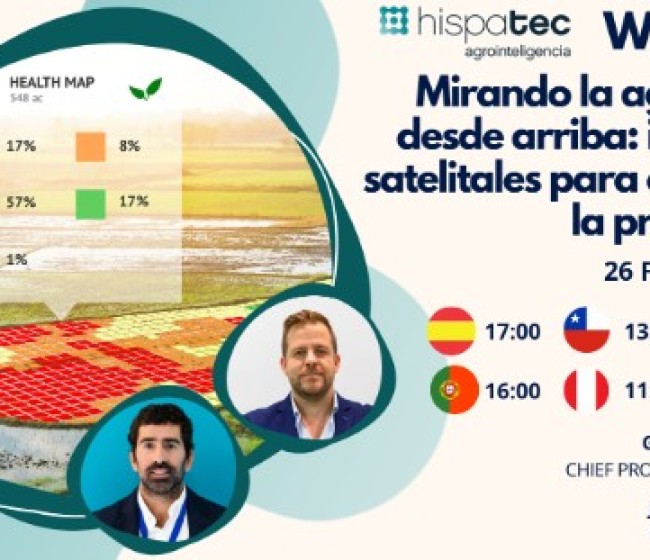 Hispatec organiza el 26 de febrero un webinar sobre el uso de imágenes satelitales en la producción agrícola